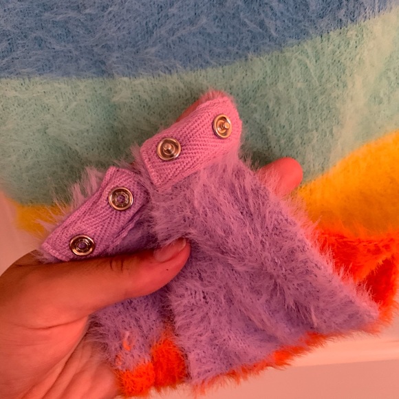 Colorful Striped Fuzzy Body Suit - Picture 4 of 5